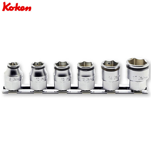ko-ken(コーケン):3 8 (9.5mm)SQ.ナットグリップソケットレールセット 6ヶ組 RS3450MH 6 ナットグリップソケットレールセット