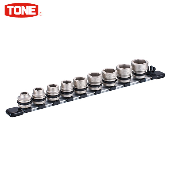 TONE（トネ）:インパクト用ショートソケットセット（ホルダー付） HNV409SS ●差込角12.7mm（1/2inch） ●差込角（ピン&Oリング） ●｜イチネンネット