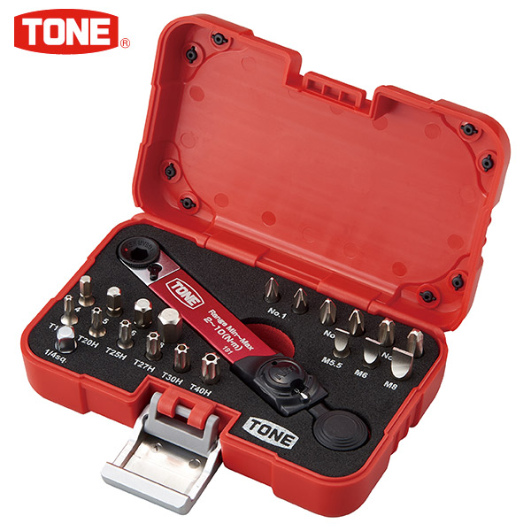 TONE（トネ） トルクビットラチェットセット TBS20 ●ビット差込6.35mm（DIN3126 ISO1173 ショートビット） ●ビット差込