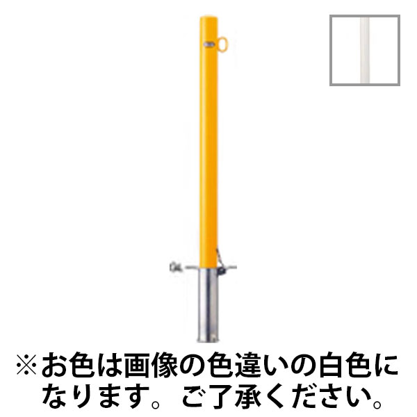 水上:サンバリカー（ピラー）スチール製φ60.5 差込式フタ付・片フック 白色 FPA-7SF-F01（W）【メーカー直送品】