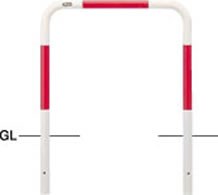 水上:サンバリカー（アーチ）スチール製φ42.7横バー無 固定式 赤白 FAA-42U7-650（RW）【メーカー直送品】