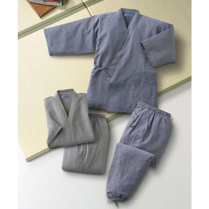 シニアファッション メンズ 80代 70代 60代 90代 春夏 夏の部屋着 綿混ダンガリー 作務衣 色組 おじいちゃん 服 プレゼント 紳士服 男性 祖父 お年寄り 老人 高齢者 敬老の日 プレゼント ギフト 実用的 Gamerzos Com