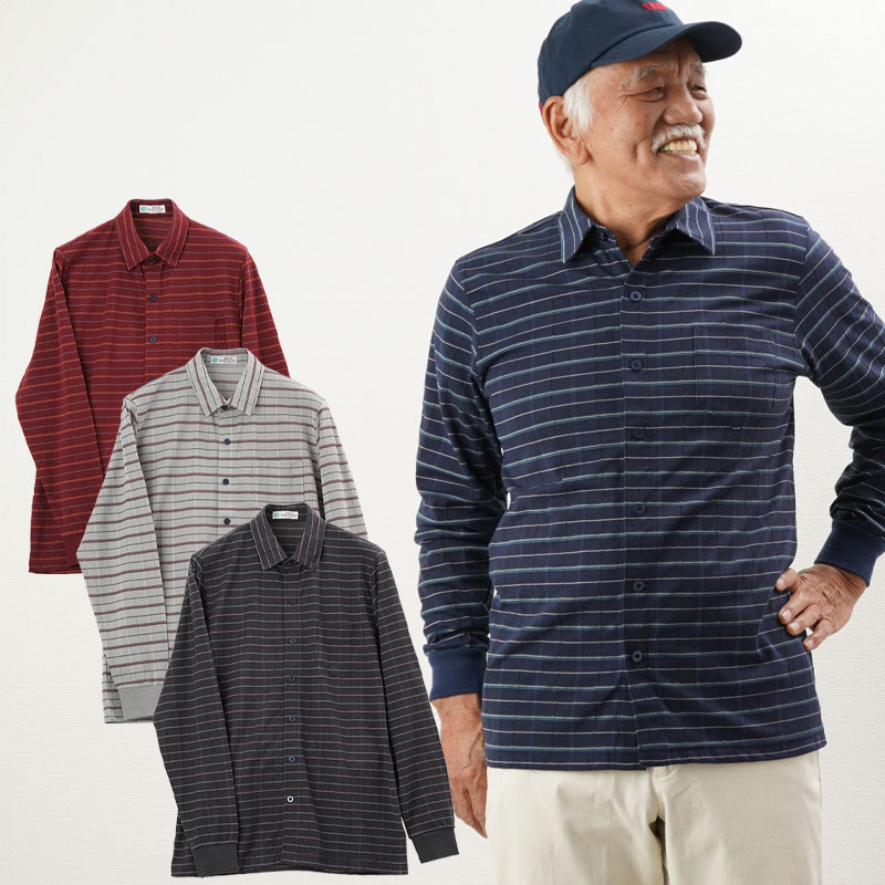 シニアファッション メンズ ポロシャツとパンツ 80代 60代 上下セット カノコ 春夏 70代 90代