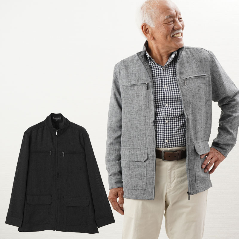 楽天市場 シニアファッション メンズ 80代 70代 60代 90代 春夏 Dunlop 5ポケット裏メッシュブルゾンジャケット おじいちゃん 服 紳士服 男性 祖父 お年寄り 老人 高齢者 父の日 プレゼント 実用的 ジャンパー ココわく シニアファッション