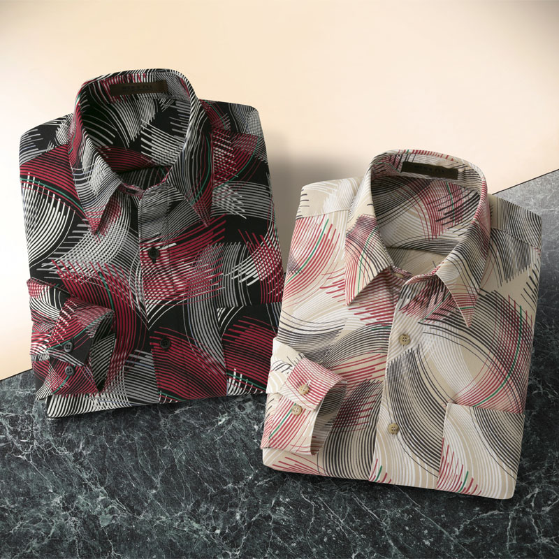 楽天市場】カジュアルシャツ 長袖 和柄 メンズ 日本製 京染め 二越