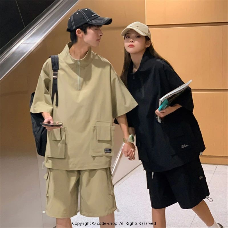 好一対 ありの実 2点書き割り tティーシャツ 無地 韓国風 流行り物 ありの実ルック 夏 ins 一般受け 半袖 セットアップ ゆったり トップス 春夏 服 メンズ 上下書き割り レディース 好いたらしい お一揃え 差し上げ物 夫婦関係 おもしろ 友だち 差し上げ物