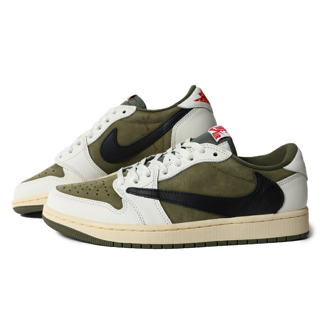 Travis Scott × NIKE トラヴィス スコット ナイキ エア ジョーダン ロー スニーカー AIR JORDAN 1 LOW OG SP MEDIUM OLIVE ( コラボ cactusjack メンズ DM7866-200 )