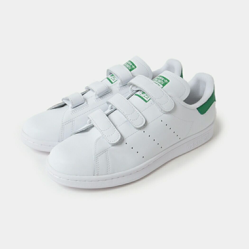 adidas アディダス スタンスミス コンフォート スニーカー STAN SMITH CF WHITE/GREEN ( 白 ホワイト 緑 グリーン ベルクロ レディース S75187 )