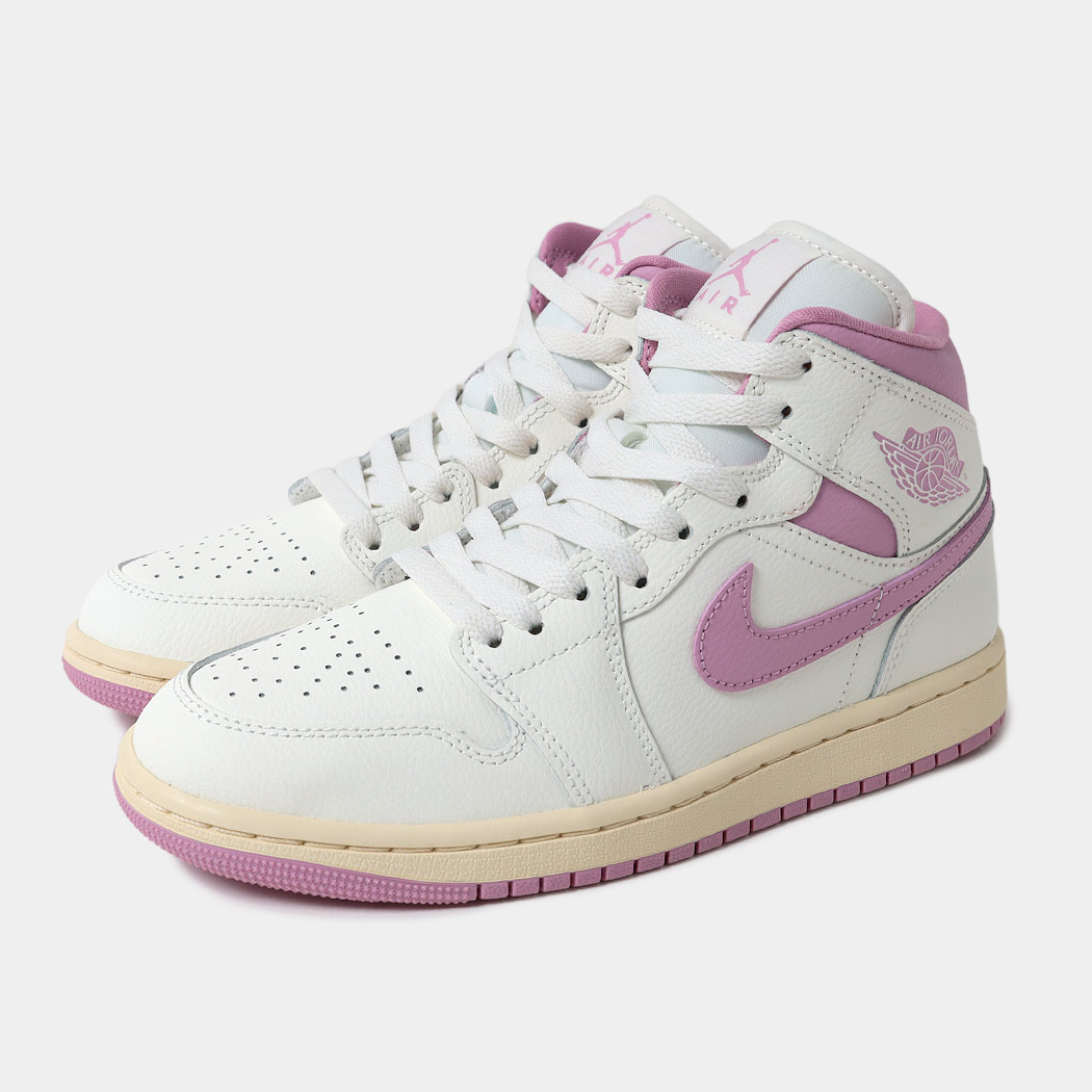楽天市場】NIKE AIR JORDAN 1 MID (GS) pink wash/violet frost-white