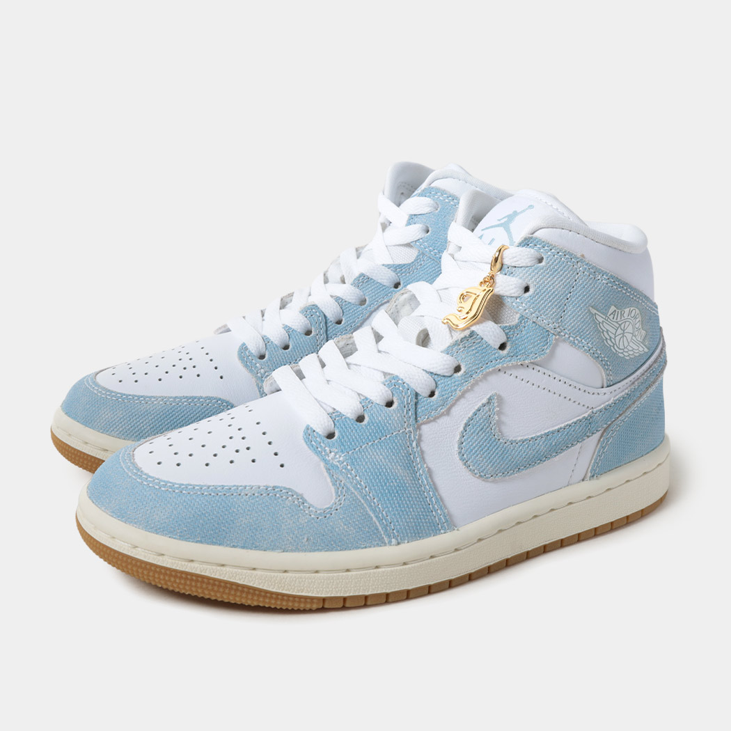 NIKE ナイキ エアジョーダン スニーカー AIR JORDAN 1 MID DENIM ( デニム ブルー ウォッシュド ジーンズ AJ1 青 メンズ レディース HQ2005-100 )|codexxx