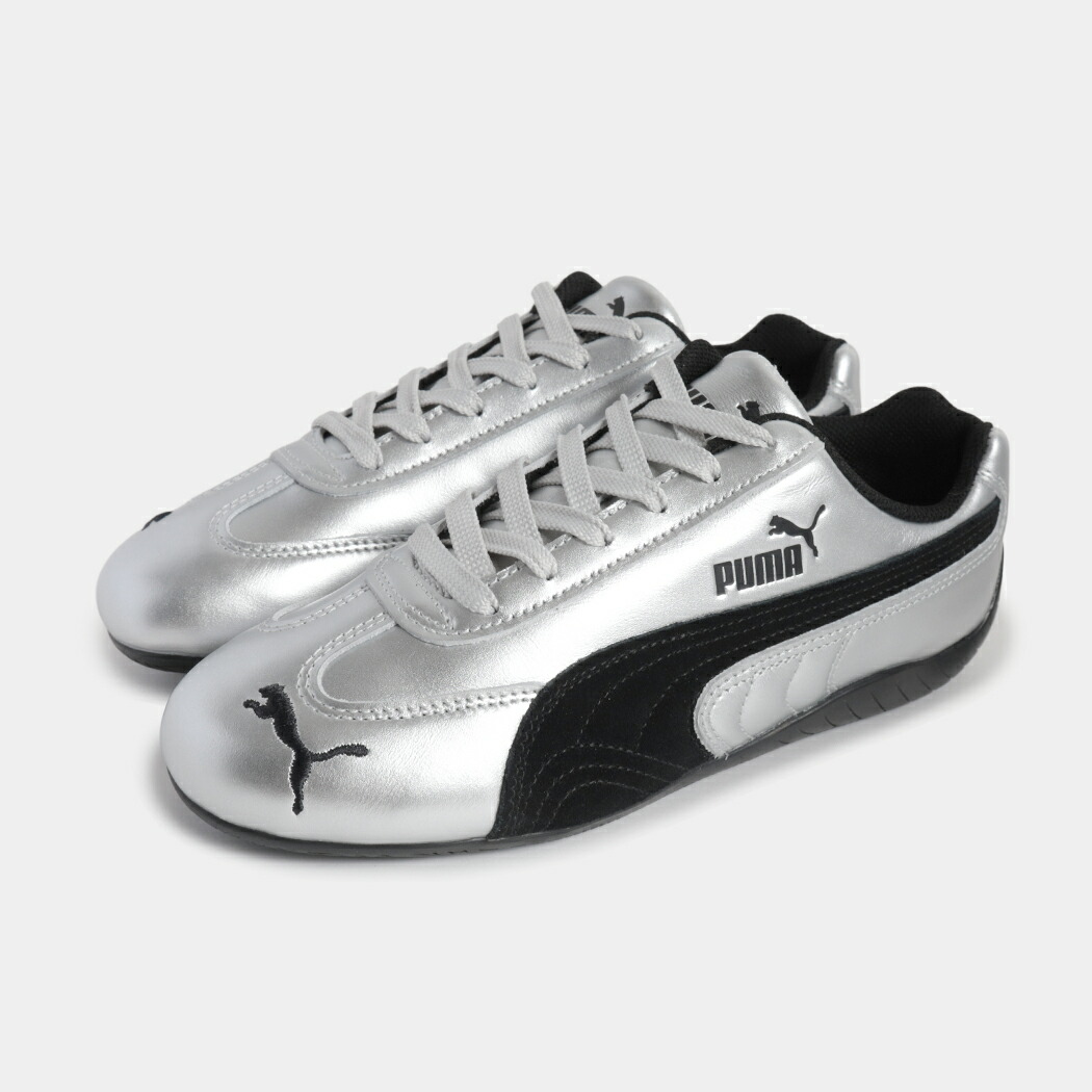 PUMA プーマ スピードキャット メタリック スニーカー SPEEDCAT METALLIC PUMA BLACK ( シルバー ブラック 黒 レディース ウィメンズ 韓国 薄底 ぺたんこ 403689-01 )