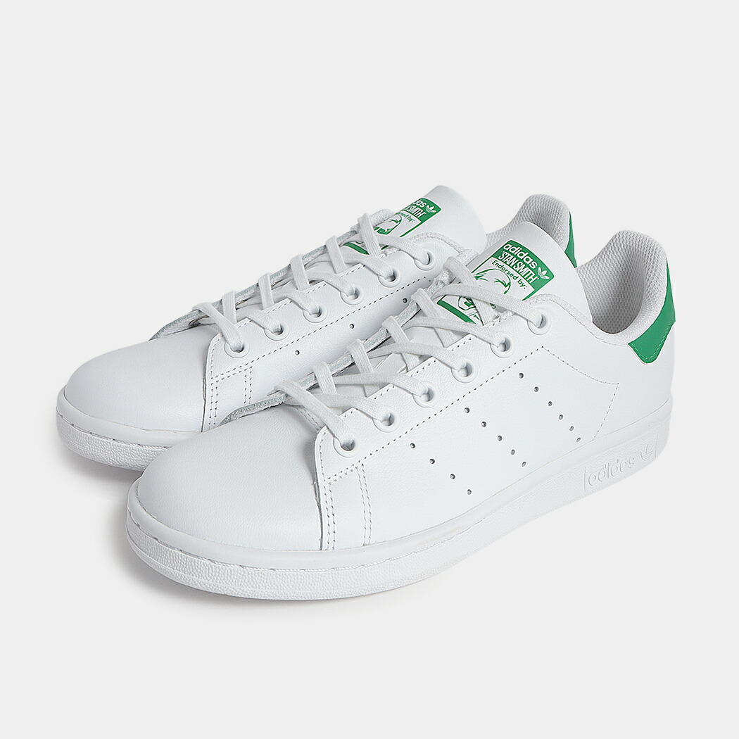 adidas アディダス スタンスミス スニーカー Stan Smith J WHITE/GREEN ( ホワイト 白 緑 グリーン レディース ウィメンズ レザー テニスシューズ JP9710 )