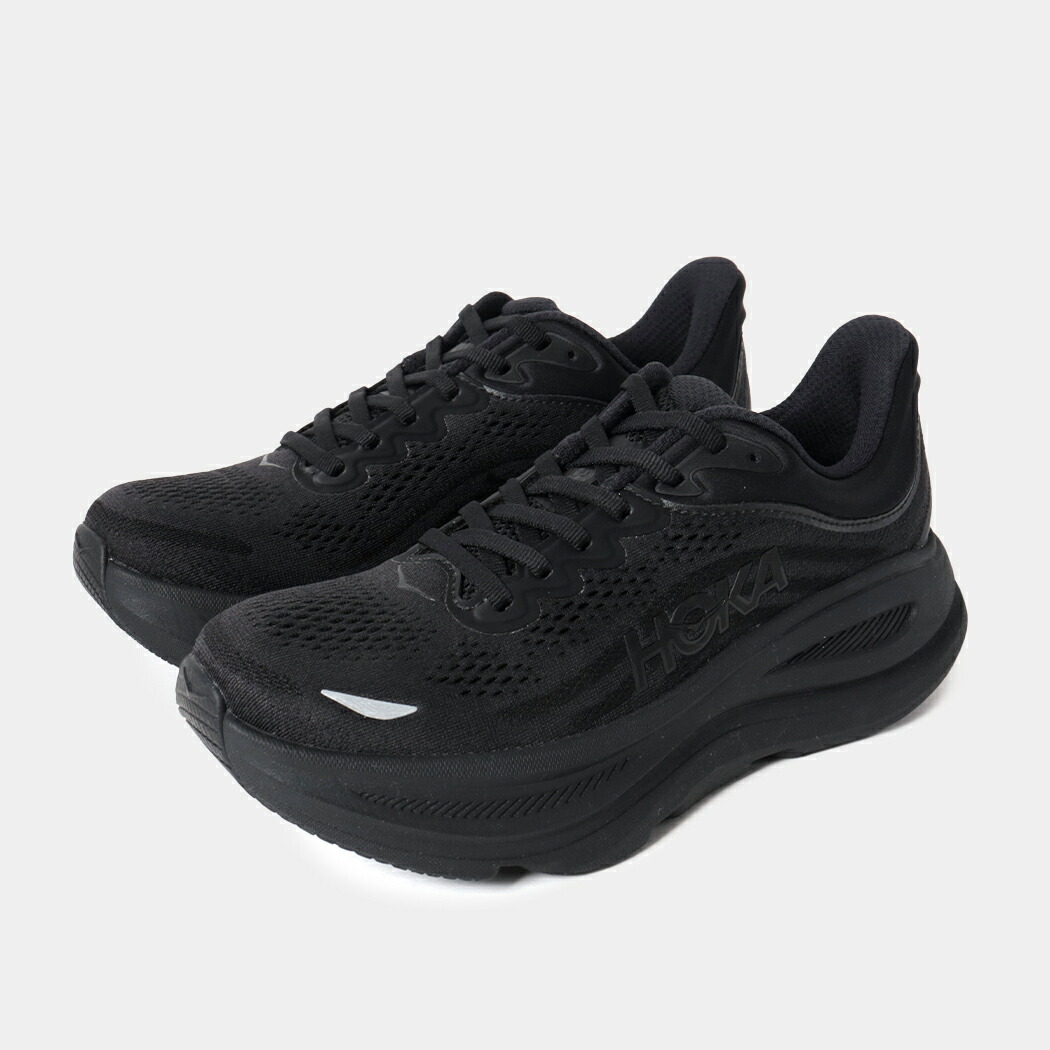 HOKA ONE ONE ホカオネオネ ウィメンズ ボンダイ スニーカー W BONDI 9 BLACK ( ブラック メンズ レディース ランニングシューズ 快適 クッション性 1162012-BBLC )|codexxx