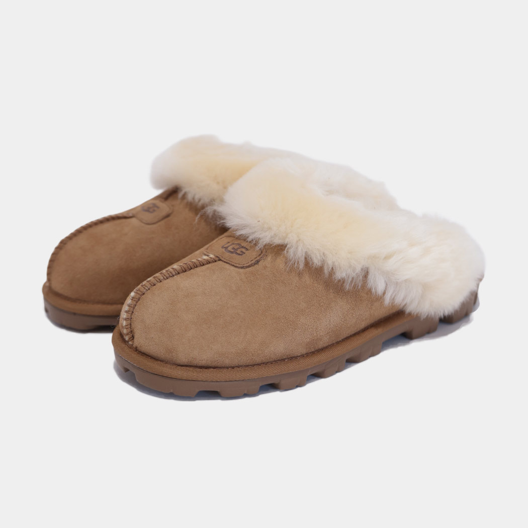 UGG W COQUETTE CHESTNUT アグ ウィメンズ サボ コケット サンダル スリッパ シューズ レディース ( ファー ベージュ 茶色 BEIGE 5125 )｜codexxx
