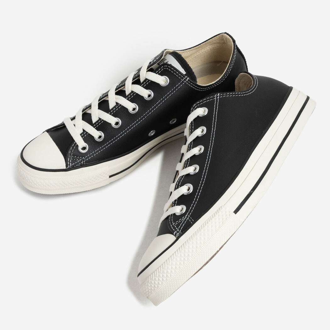 CONVERSE コンバース レザー オールスター LEATHER ALL STAR OX スニーカー BLACK ( ブラック 黒 ローカット レザースニーカー メンズ レディース 31311321 )