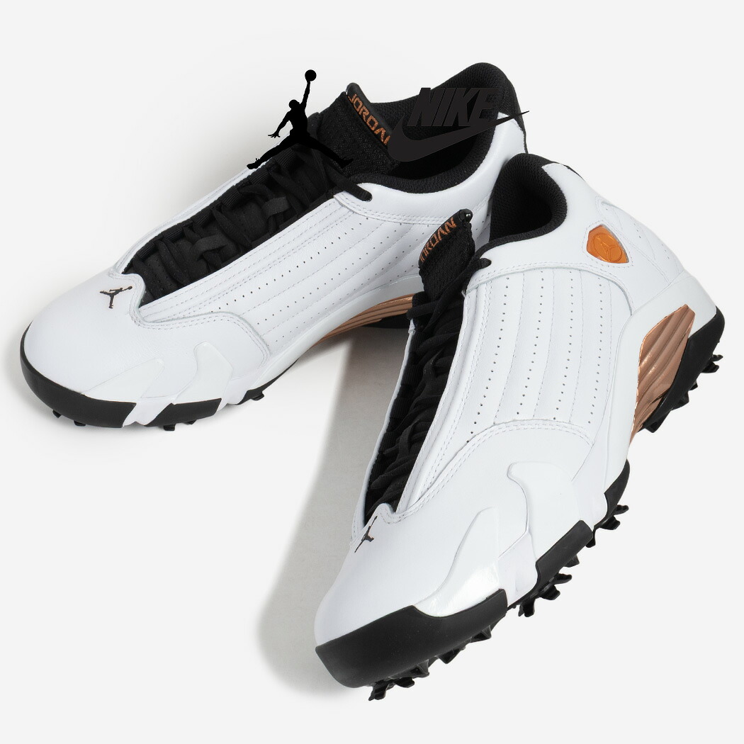 NIKE ナイキ AIR JORDAN 14 GOLF エア ジョーダン 14 ゴルフ スニーカー WHITE/METALLIC COPPER ( ホワイト ゴルフシューズ スパイク HV4813-100 )