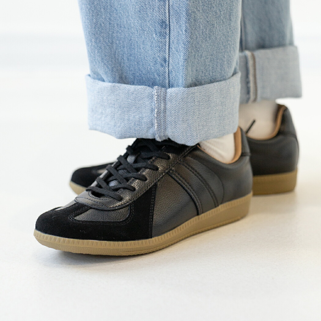 GERMAN TRAINER ジャーマントレーナー ローカット スニーカー REPRODUCTED EDITION MODEL BLACK ( ブラック 黒 ガムソール 42500BLK )