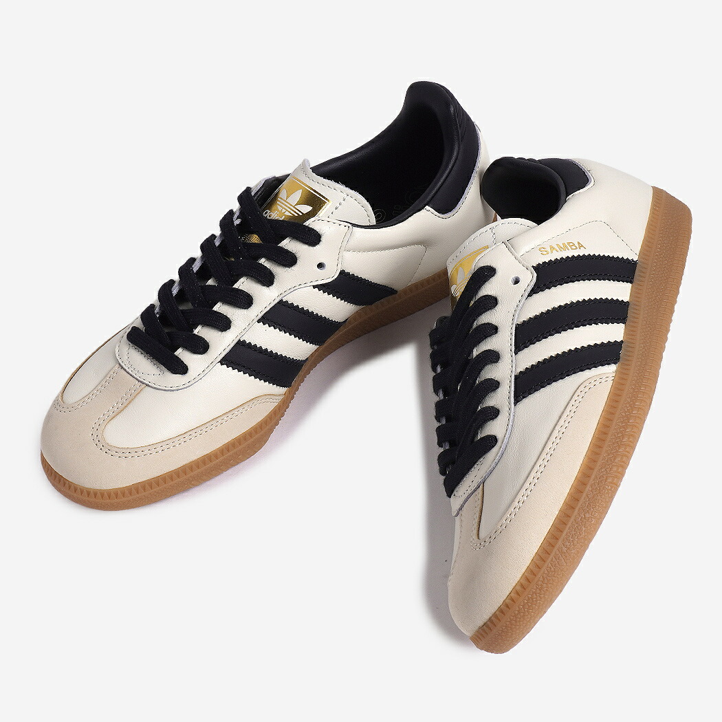 adidas SAMBA OG W "Cream White / Black" アディダス サンバ スニーカー ( 白 ホワイト 金 ゴールド ベージュ クリーム レトロ ローテク spezial gazelle ガムソール スケート ID0478 )|codexxx