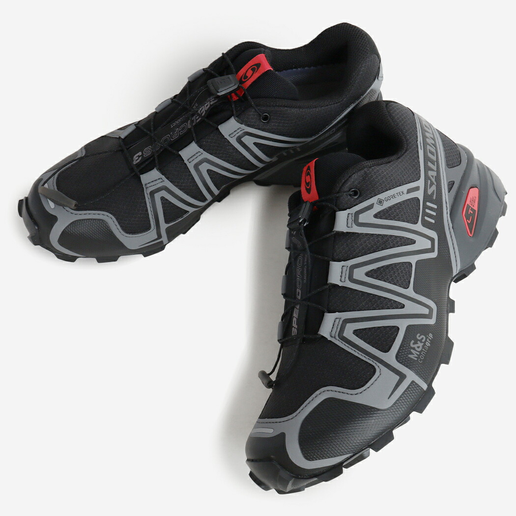 SALOMON サロモン スピードクロス 3 ゴアテックス スニーカー SPEEDCROSS 3 GORE-TEX BLACK ( ブラック 黒 防水 トレイル メンズ L47731700 )｜codexxx