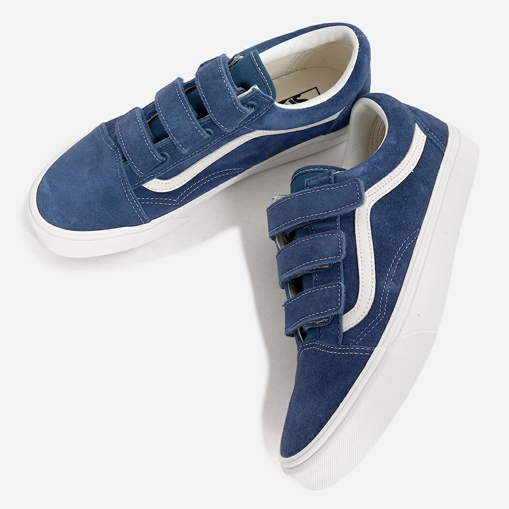 【お買い物マラソン限定クーポン配布中!!】VANS バンズ オールドスクール V ベルクロ スニーカー OLD SKOOL V SUEDE DEEP INDIGO ( インディゴ ブルー 青 スエード ヴァンズ メンズ レディース VN000DAFFOB )
