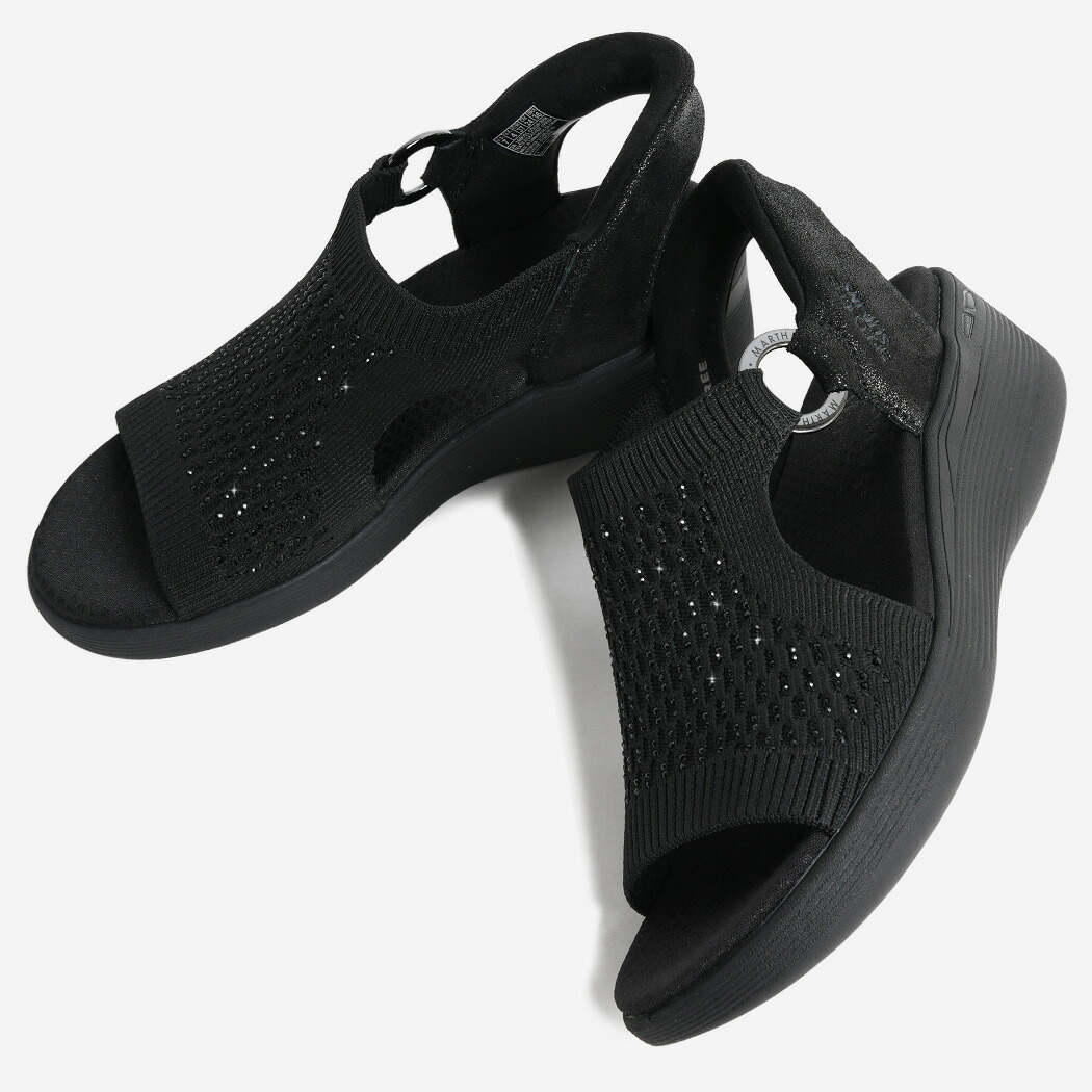 SKECHERS スケッチャーズ Slip-ins MARTHA STEWARD PIER-LITE スリップインズ マーサ スチュワード ピアライト サンダル BLACK ( ハンズフリー 履きやすい 軽量 黒 ブラック レディース 188001BBK )｜codexxx