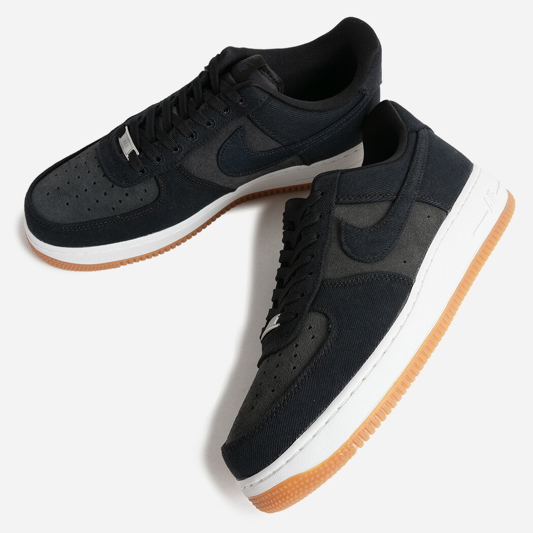 NIKE ナイキ AIR FORCE 1 07 LV8 DENIM エア フォース スニーカー BLACK GUM ( 黒 デニム ジーンズ ガムソール メンズ IR0951-002 )｜codexxx