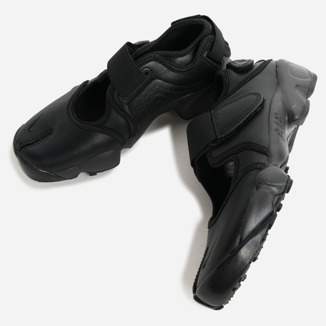 NIKE ナイキ W AIR RIFT ウィメンズ エアリフト スニーカー BLACK LEATHER ( 足袋 ブラック 黒 レザー サンダル レディース HM5737-002 )｜codexxx