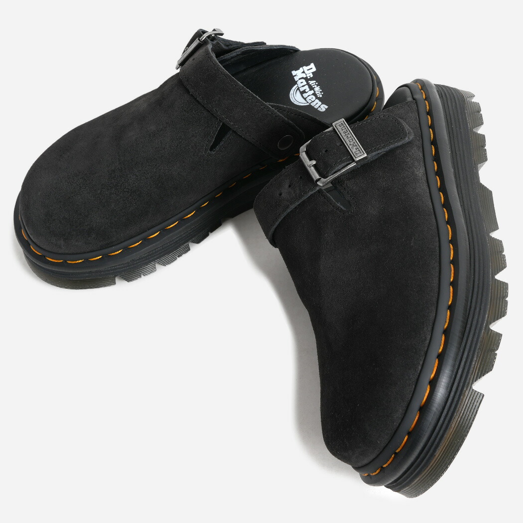 Dr.Martens ドクターマーチン ZEBZAG ゼブザグ ミュール スリング バック シューズ サンダル BLACK ( スエード スリッポン クロッグ イエローステッチ 革靴 メンズ レディース 31657001 )|codexxx