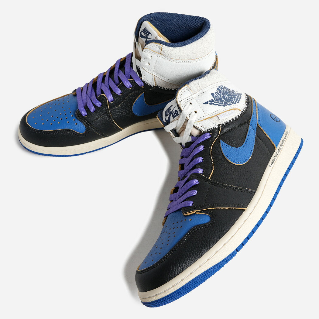NIKE &times; fragment design &times; UNION AIR JORDAN 1 HIGH OG SPORT ROYAL ナイキ フラグメントデザイン ユニオン トリプル コラボ エア ジョーダン スニーカー 藤原ヒロシ ロイヤル IO7847-001｜codexxx 81,675円