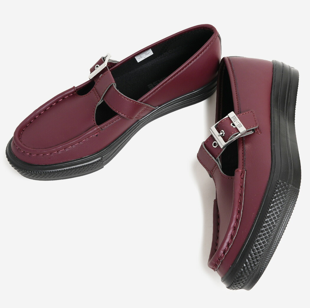 CONVERSE ALL STAR LIGHT T-STRAP SY OX BURGUNDY コンバース オールスター ライト Ｔストラップ ローカット スニーカー ( 革靴 ローファー ウィメンズ レディース 31318511 )｜codexxx