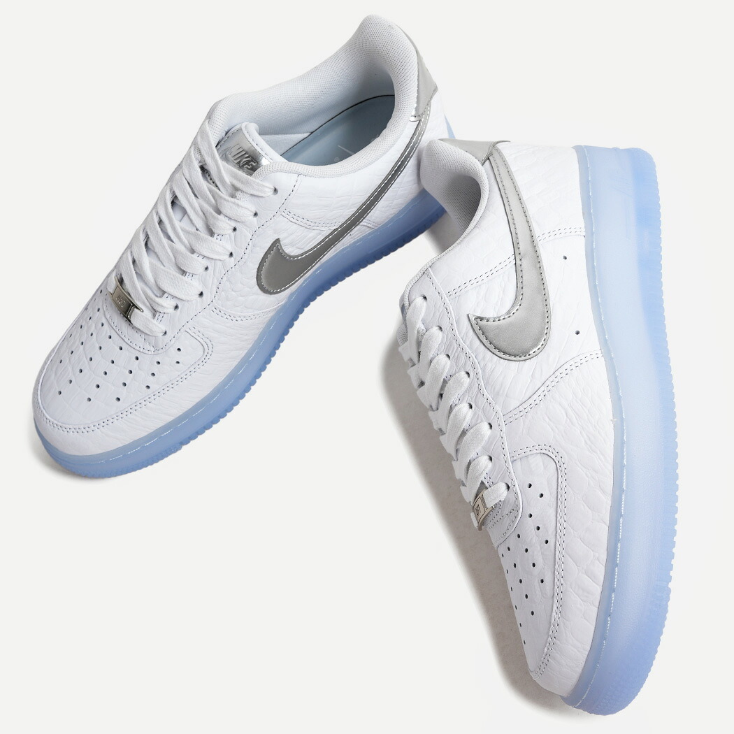NIKE AIR FORCE 1 '07 CROC WHITE CHROME ナイキ エアフォース ローカット スニーカー ( AF1 ホワイト 白 シルバー クロコダイル 柄 クリアソール メンズ IR1981-100 )｜codexxx 16,702円