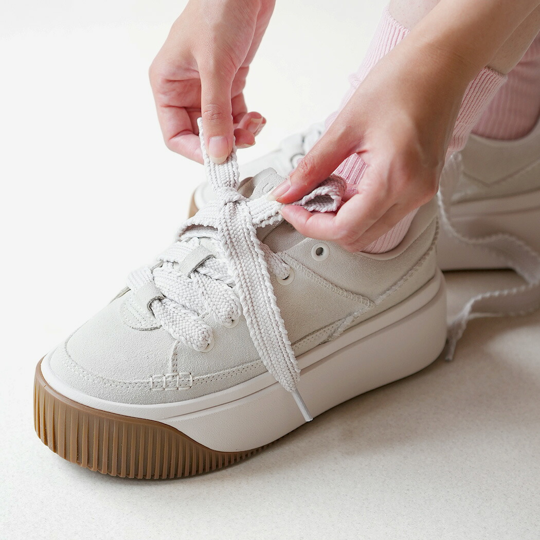 UGG アグ 厚底 EZ-DUZZIT イージー ダジット スエード レース アップ スニーカー SUEDE LACE UP JASMINE ( ベージュ レディース ウィメンズ 1175120-JSM )｜codexxx