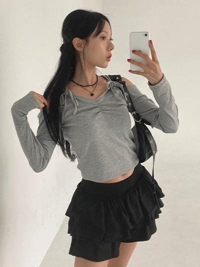 【楽天市場】モーブニングオフショルダーロングファルティー 長袖 Tシャツ Tシャツ レディース｜韓国 Gosister｜コーディブック ...