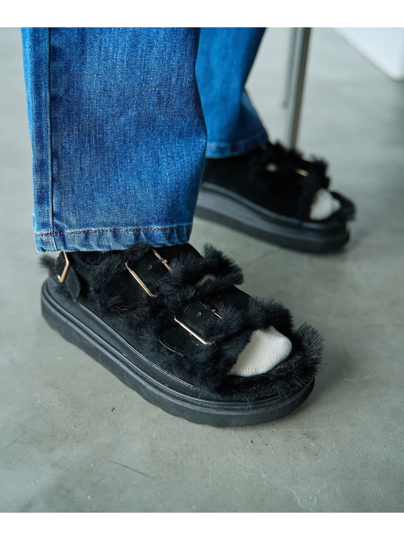 【SALE／40%OFF】MOHI(モヒ)AFELPADO MUTON/ムートンサンダル RONEL コーエン シューズ・靴 サンダル ブラック ベージュ ホワイト【RBA_E】【送料無料】[ Fashion]