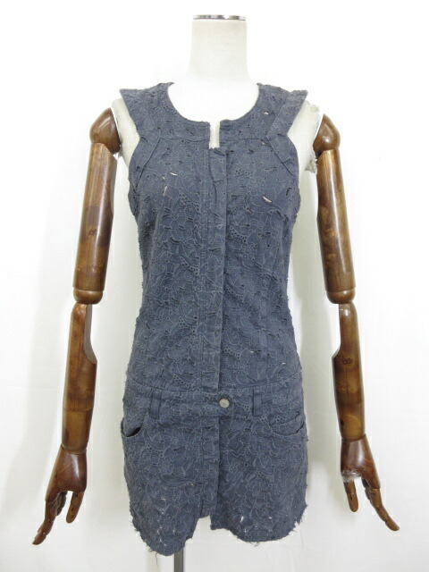 玄関先迄納品 マラン イザベル 美品 Isabel 10lo2530 中古 ネイビー系 Size38 レディース タイトワンピース ノースリーブ Marant フラワーパンチング レディースファッション ワンピース Rsud Madiunkota Go Id