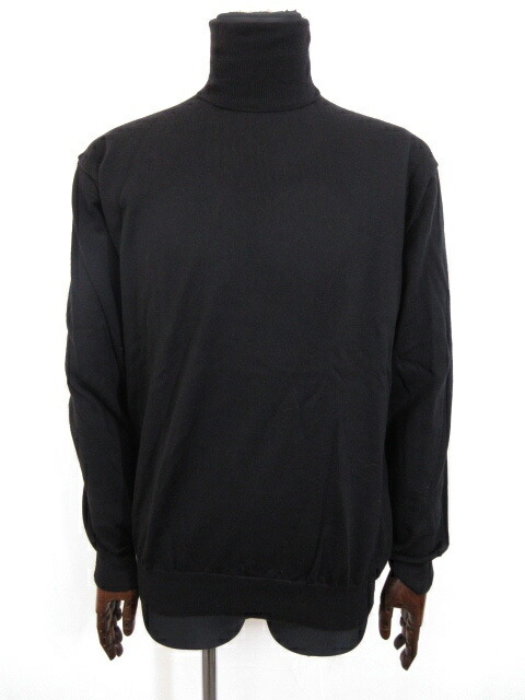 未使用 セーブル Sevres タートルネック ハイゲージ ニット メンズ Size50 ブラック イタリア製 10mn3107 中古 Francophile Dk