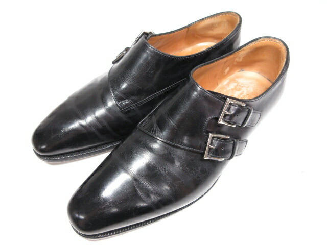 ジョンロブ John Lobb チャペル Chapel ダブルモンクストラップシューズ 紳士靴 メンズ ブラック 黒 8mz2193 中古 Maf Gov Ws