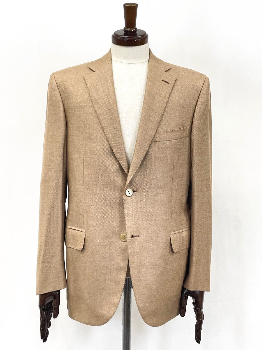 最御膳上等 未当てはめる【ブリオーニ Brioni】RAVELLO カシミール×ビキューナ50％混 2名取り草 上衣 (メンズ) 50C 赤銅色系 織柄 ★32HRB0043【中古】