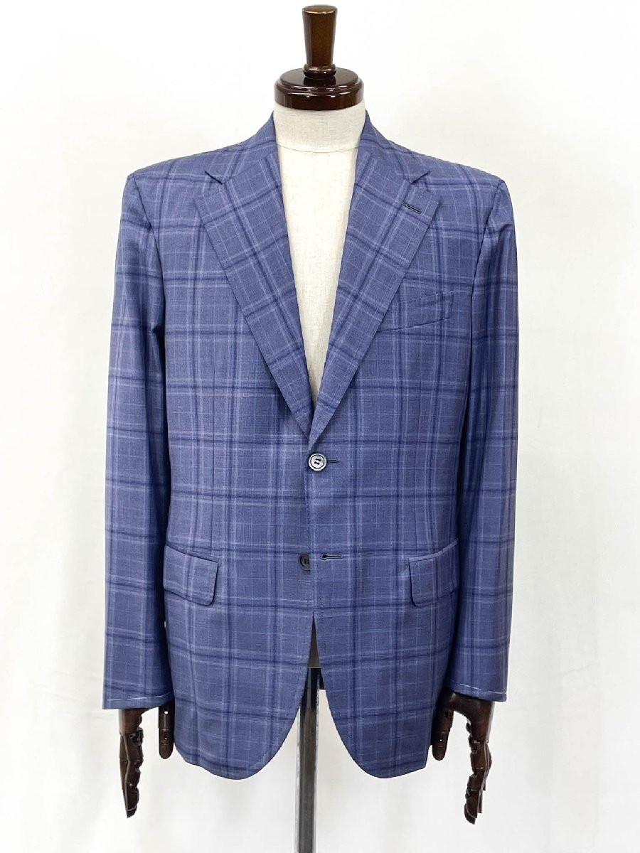 最御前上等購入注文 未当て嵌める【ブリオーニ Brioni】Amalfi/アマルフィ 2名取り草 上衣 (メンズ) 48～50好いかげんに パープル系 伊製 ★32HRB0046★【中古】