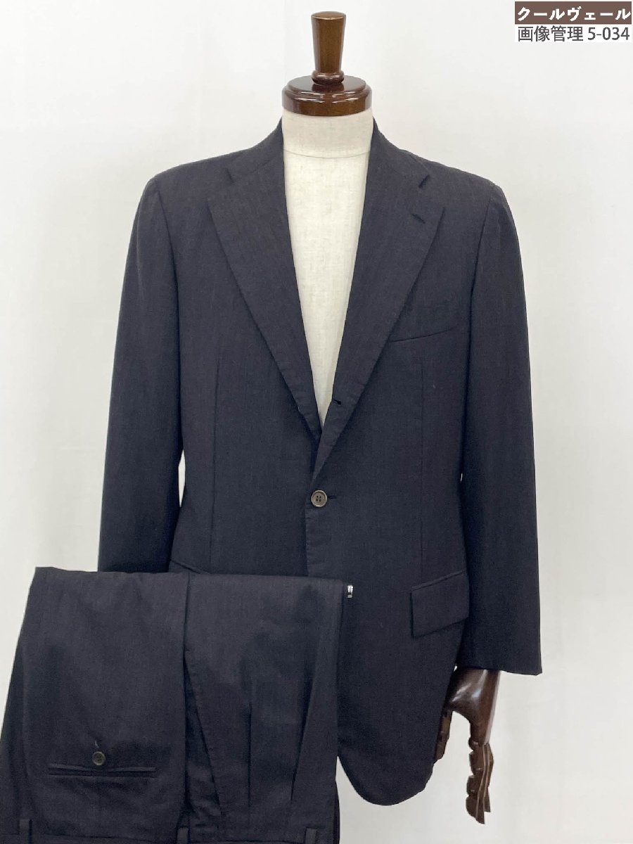 超美品【キートン キトン Kiton】最御前上等 DIAMANTE BLU 3B段返り 織柄 Super150’s 背広 (メンズ) 48/R7 濃灰色薄墨色 ★35MSB0281★【中古】
