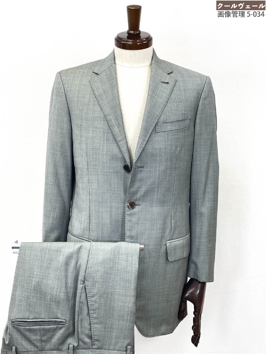 美品 【ルイヴィトン LOUIS VUITTON】 V8109/SJ5 3名取り草段返り 織柄 背広 (メンズ) size46/7R 点火装置薄墨色 イタリア製 ★35MSB0294★【中古】