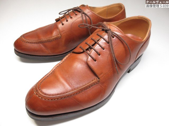 【ヤンコ YANKO】 U手当て 外鳥毛 5はと目 なめし革 成人男性靴 (メンズ) size6 赤銅色 ★37MZB0411★【中古】