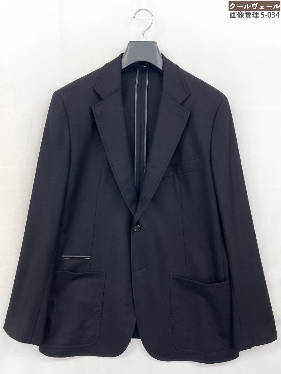 極美品【エルメス HERMES】G19800 御前上等カシミヤ100％出どころ 2名取り草上衣 レザーパイピング (メンズ) 56/DROP8R 黒いこと ★32MJB0298★【中古】