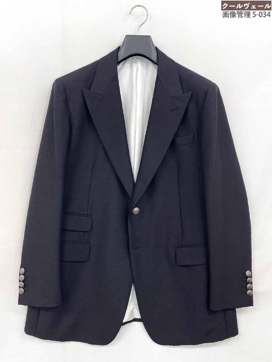 極美品【プラダ PRADA】ACU2 2016 1113 テーラードジャケット  モヘヤ混羊毛ギャバジン出どころ (メンズ) size54R 黒いこと ★32MJB0299★【中古】