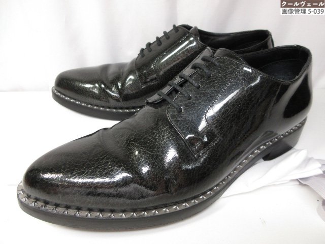 超美品【ジミーチュウ JIMMY CHOO】プレーントゥ 専売特許なめし革 外鳥毛シューズ (メンズ) size42 うす暗い緑であること系 ★37MZB0465★【中古】