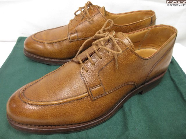 美品【クロケット&ジョーンズ Crockett&Jones】ONSLOW Uチップ外羽根レザーシューズ シボ革 (メンズ) size7E ブラウン ◎37MZB0788◎【中古】|クール・ヴェール 店