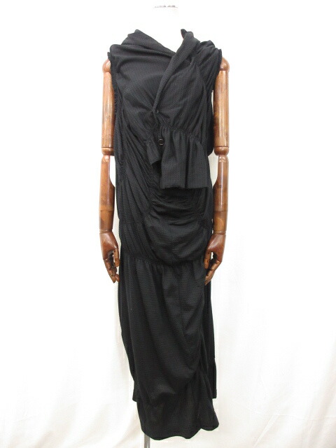 第一ネット ワンピース 超美品 8lo2304 中古 Yj T25 679 ブラック Size2 レディース ドレス ワンピース ノースリーブ 変形 ギャザー ロング丈 Y S ワイズ Dgb Gov Bf