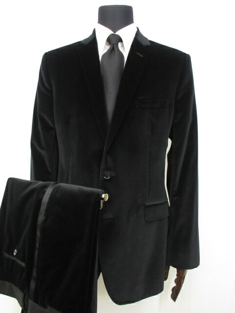 贈る結婚祝い スーツ シングル2つボタン ベロア生地 ベッチン Martini ドルチェ ガッバーナ 極美品 スーツ ブラック 8ms7197 中古 Size52 メンズ タキシード Dth4u Com