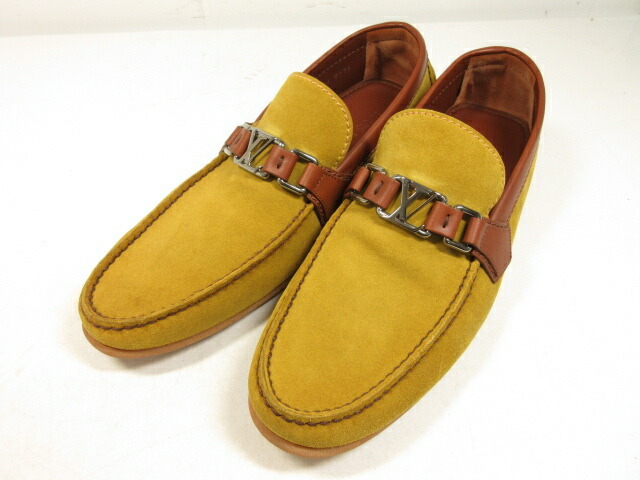 予約受付中 スエードレザースリッポン メンズ Lvロゴプレート付き Louisvuitton ルイヴィトン 極美品 濃イエロー系 1mz0402 中古 Size8 Zs6dbgyvuwh9 Rashiastrologer Com