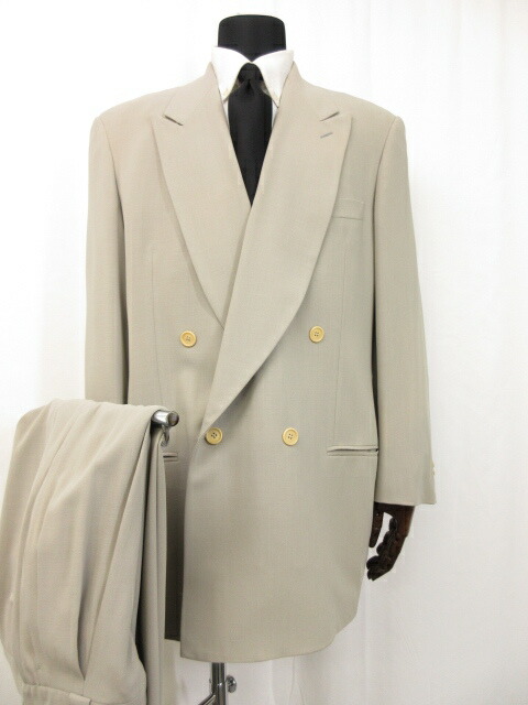 おすすめ ジョルジオアルマーニ Giorgio Armani ウール ダブル4ボタンスーツ メンズ Size50 グレーがかったライトベージュ系 織柄 15ms8067 中古 Sx5rf261hwa4 Jukeboxdiner Com